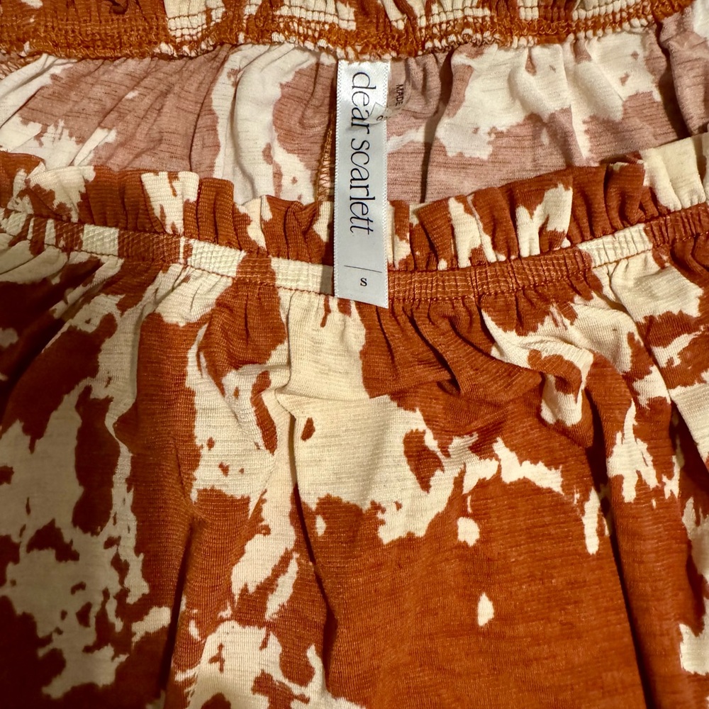 Boho & Western Lovers❤️❤️ Stylish Dear Scarlett Rust and Cream blouse - Picture 2 of 4